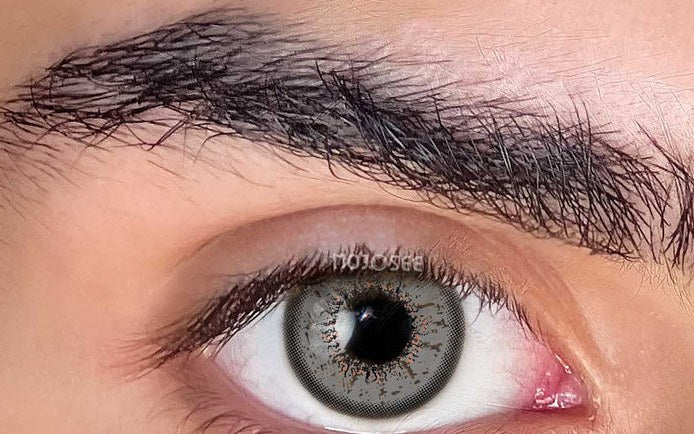 Todoroki gray lens worn on a real eye