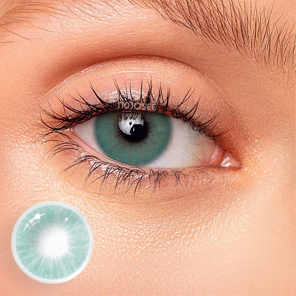 Model wearing Marine colored contact lenses