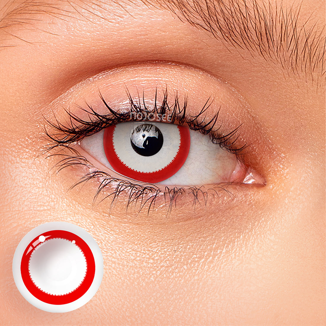 Red White Gear Colored Contact Lenses