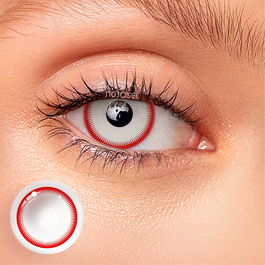 Red Gauge Rim Colored Contact Lenses