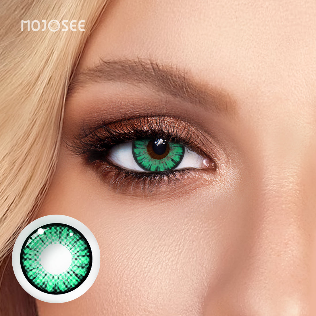 Green Werewolf Colored Contact Lenses – Green Jagged Rim Beast Eye