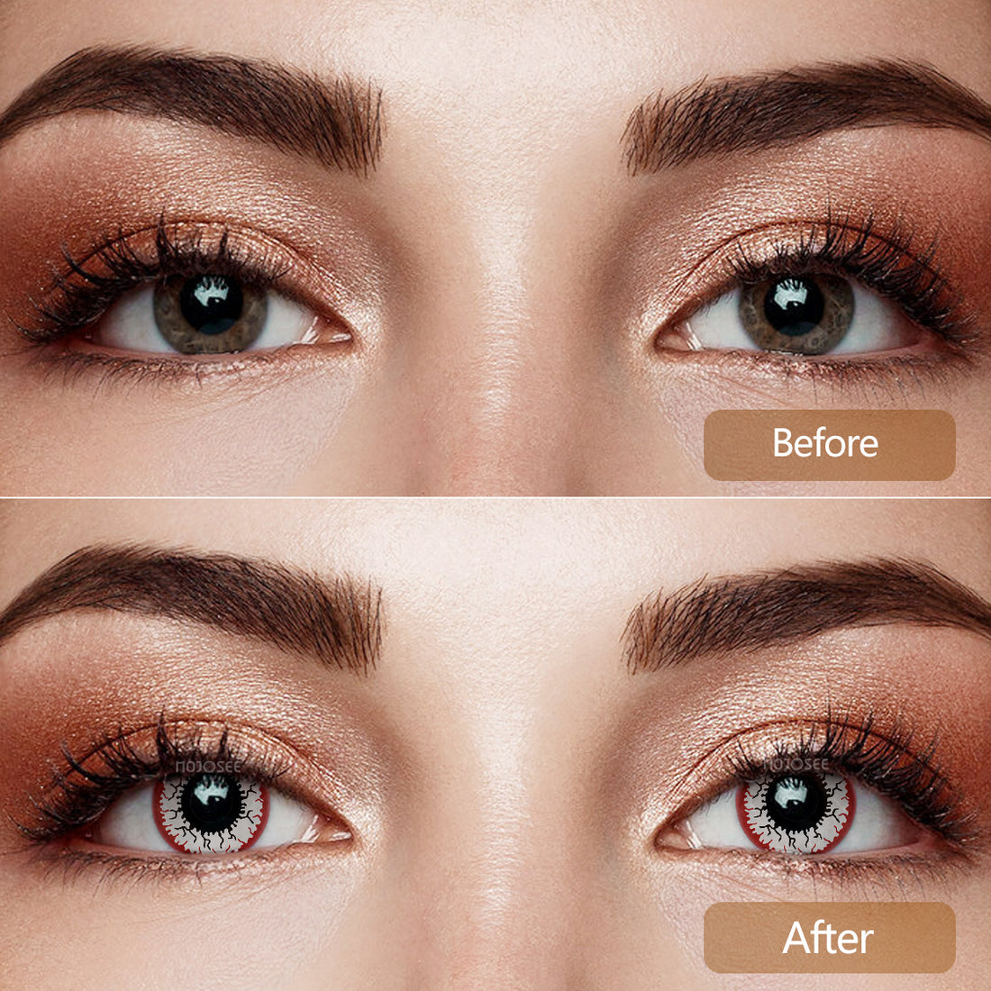 Red White Crack Colored Contact Lenses