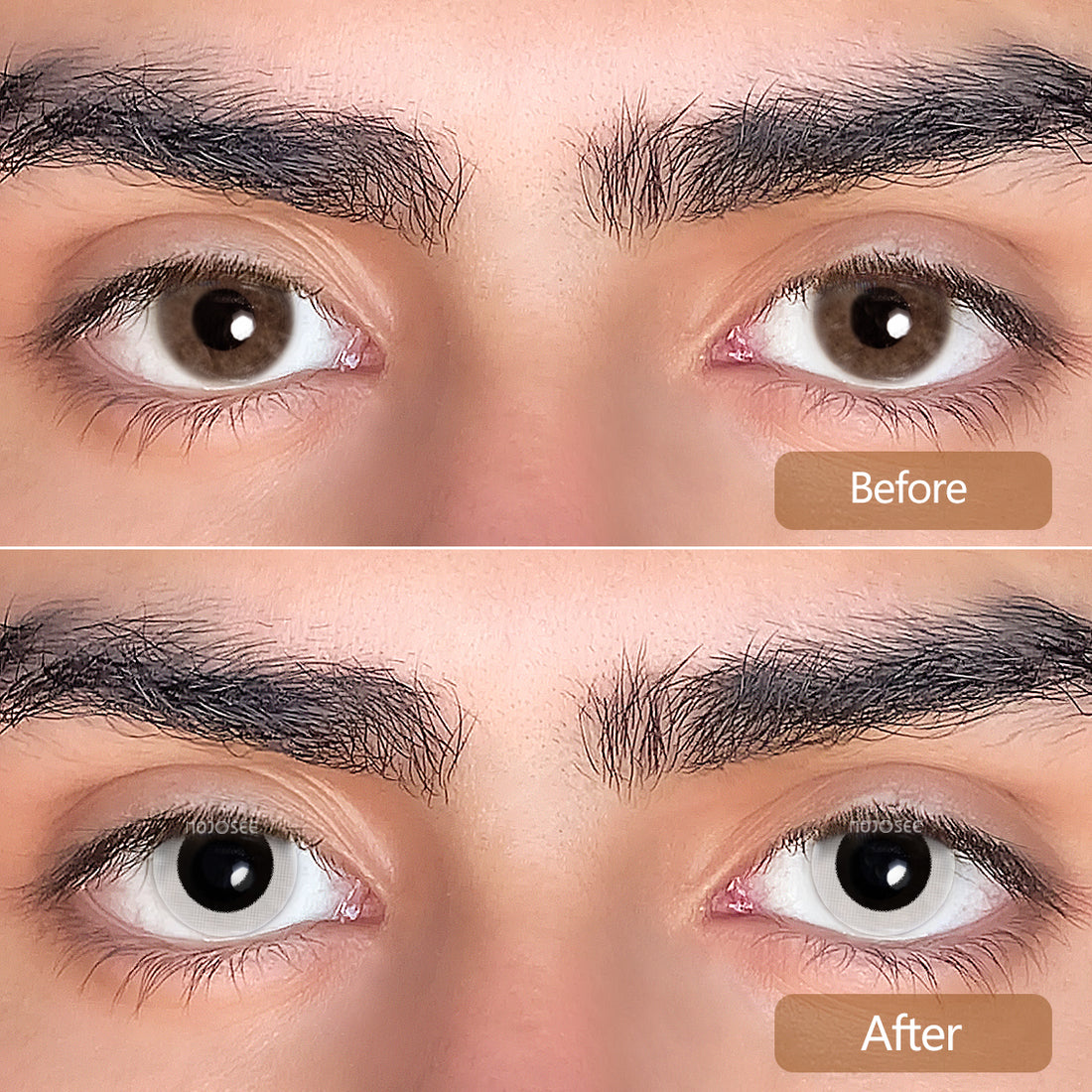 Black Small Pupil Prescription Colored Contact Lenses for Men