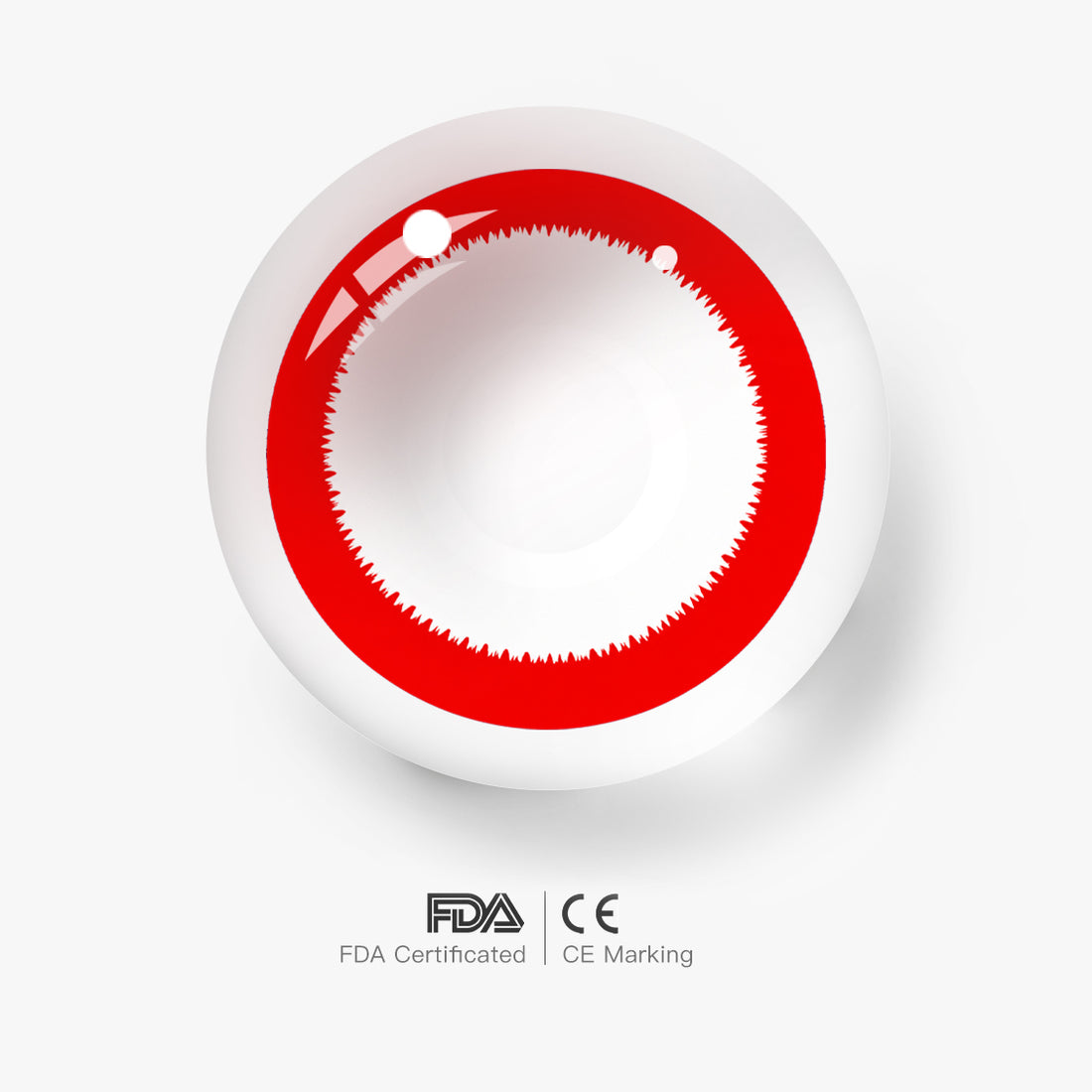 Red White Gear Colored Contact Lenses