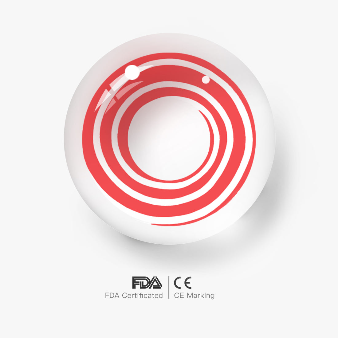 Red White Hypno Rings Colored Contact Lenses for Men