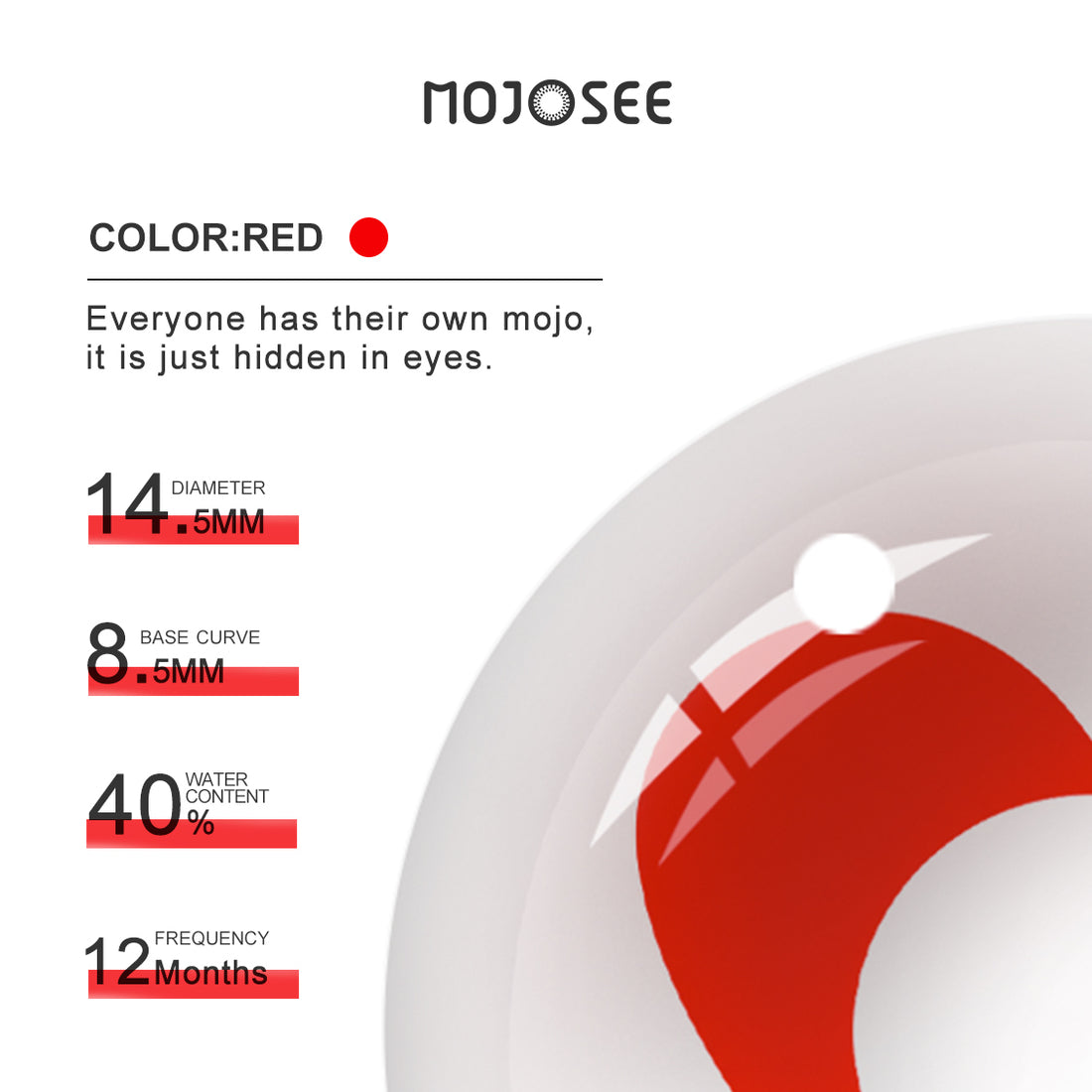 Red Heart Colored Contact Lenses