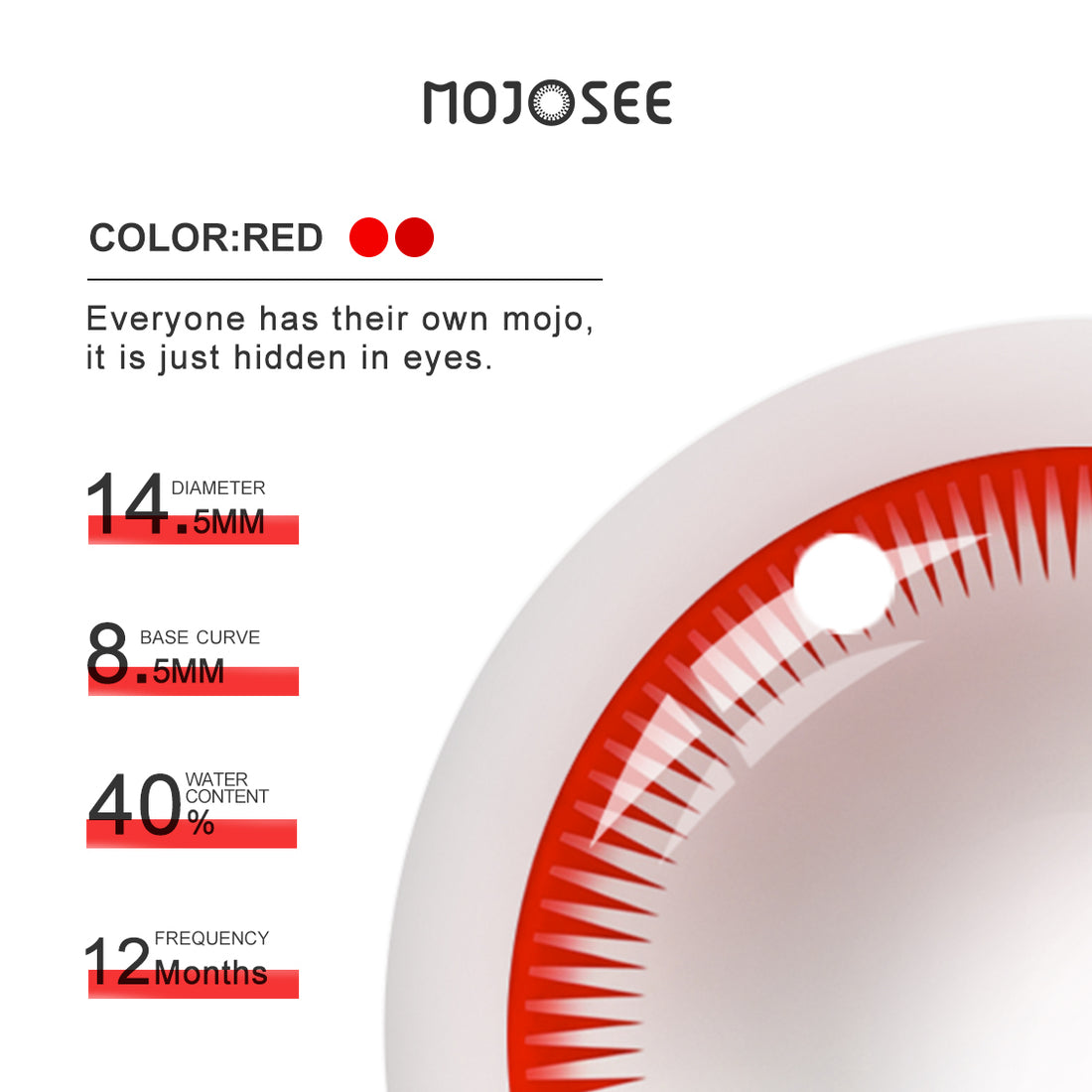 Red Gauge Rim Colored Contact Lenses
