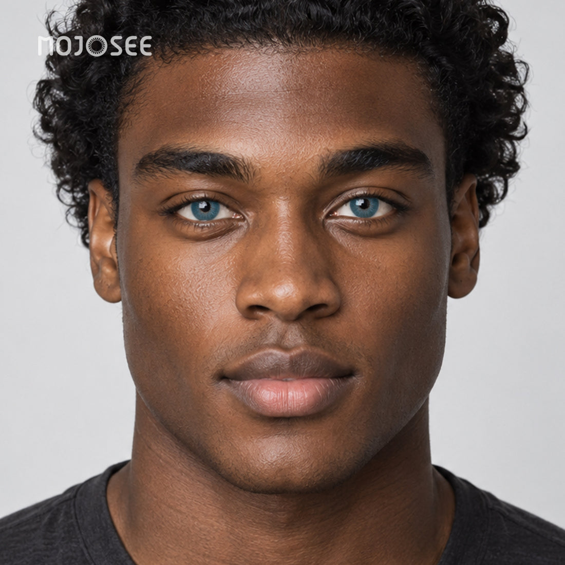 Opaque Ice Blue Contact Lenses for Men – Dark Eyes