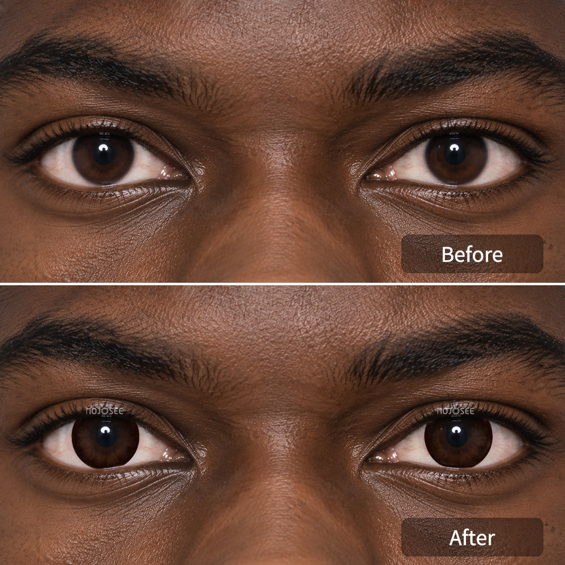Big Eye Coffee Brown Circle Contact Lenses for Men - Dolly Effect