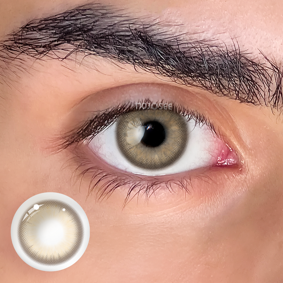 Hybrid Brown Colored Contact Lenses for Men