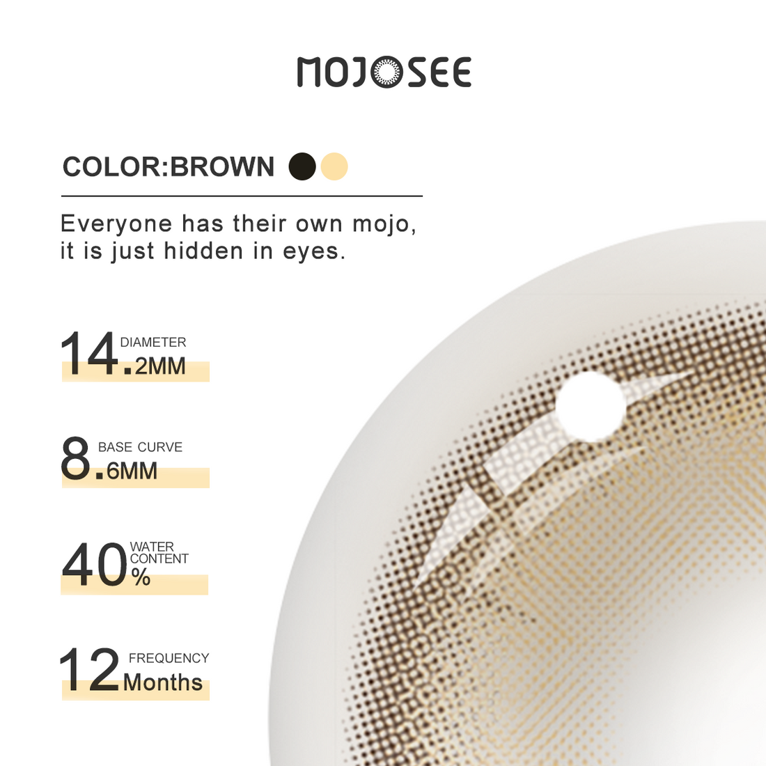 Hybrid Brown Colored Contact Lenses for Men