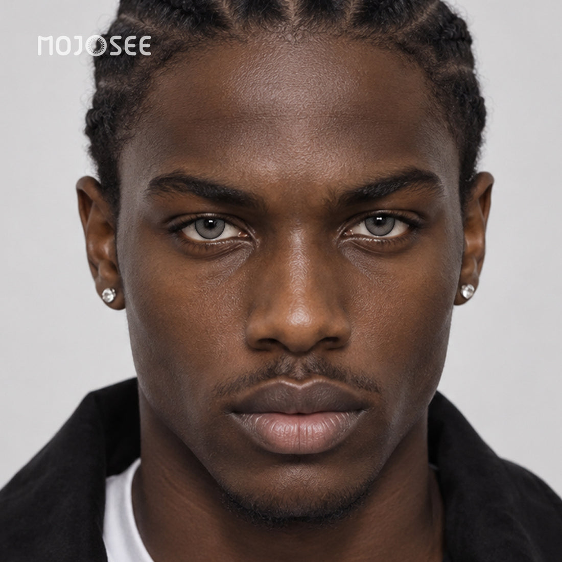 High-Contrast Silver Gray Contact Lenses for Men - Evening Photos