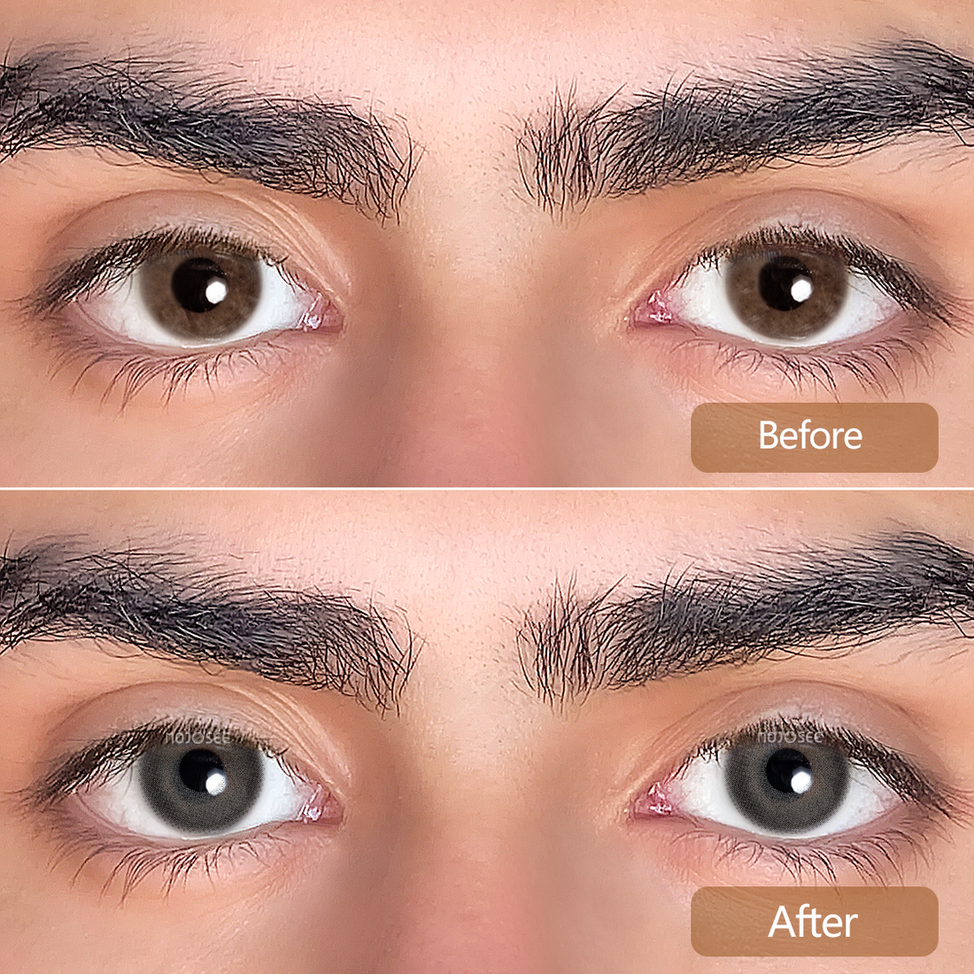 Glimmer Gray Colored Contact Lenses for Men