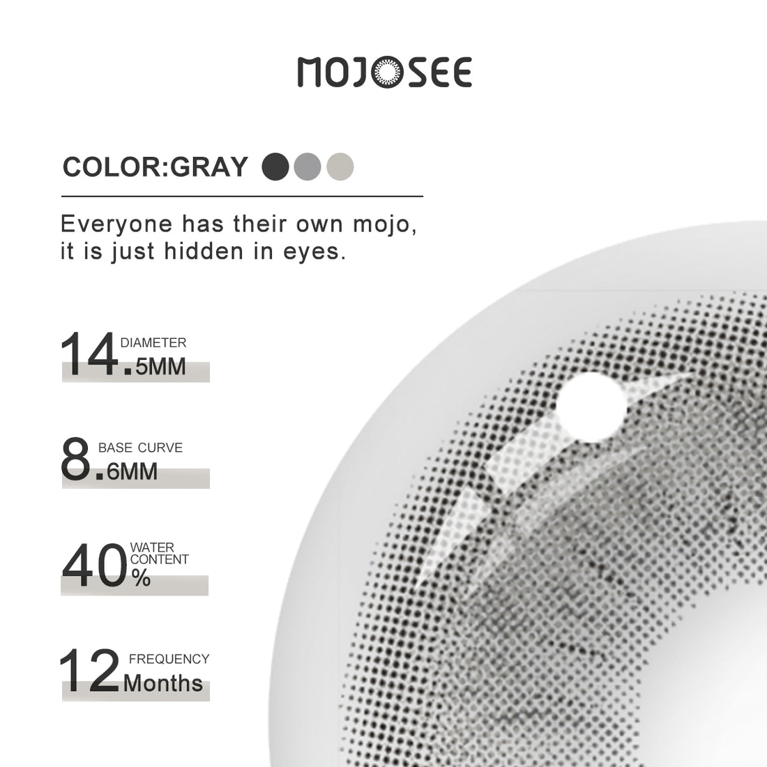 Fog Fantasy Gray Colored Contact Lenses for Men