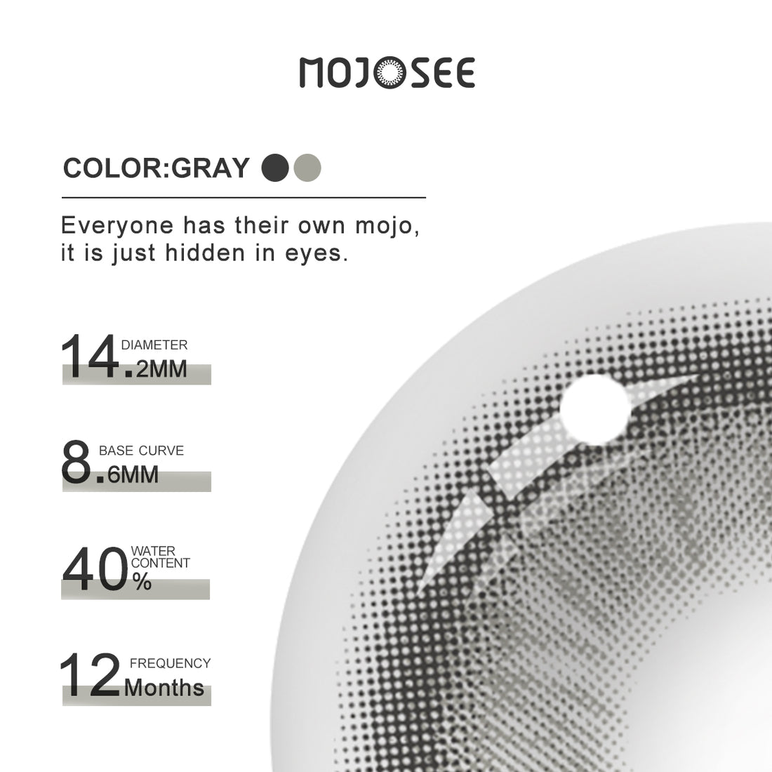 Wing Gray Colored Contact Lenses