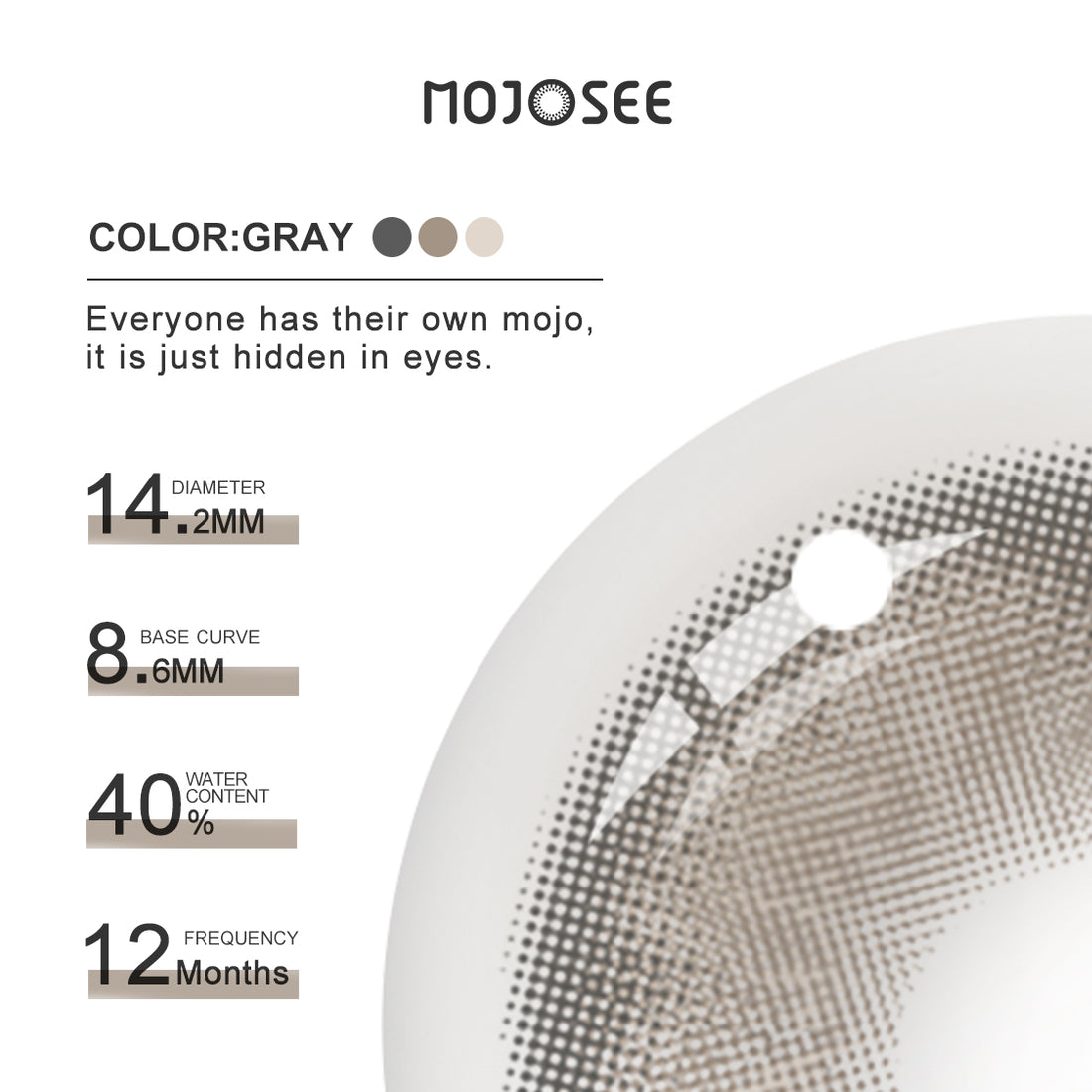 Irish Gray Colored Contact Lenses for Men