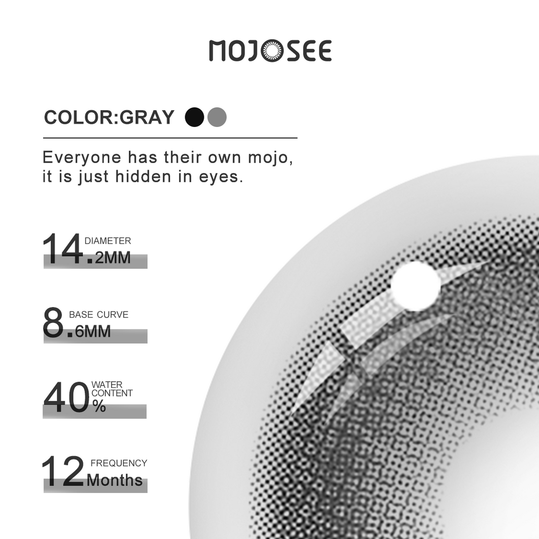 Glimmer Gray Colored Contact Lenses