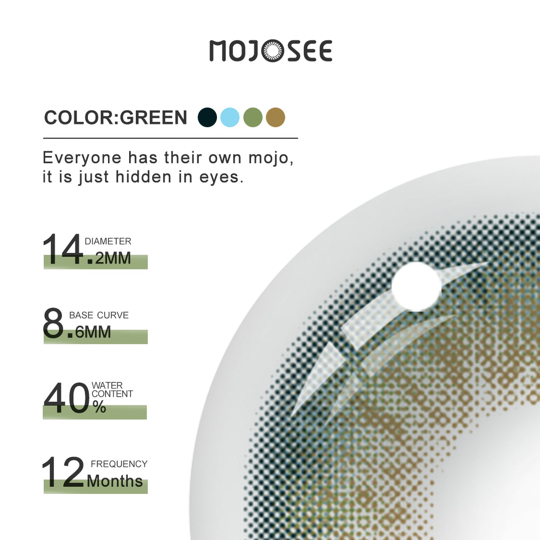 Emerald Green Colored Contact Lenses for Men