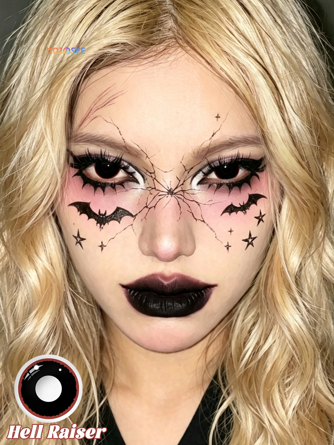 Hell Raiser colored contact lenses worn on eye – Mojosee