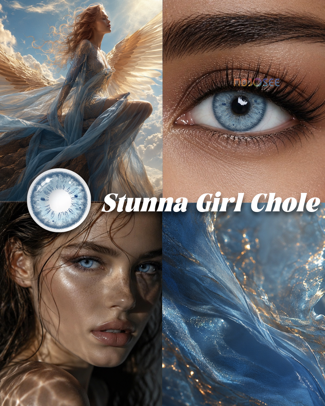 Stunna Girl Chole colored contact lenses worn on eye – Mojosee