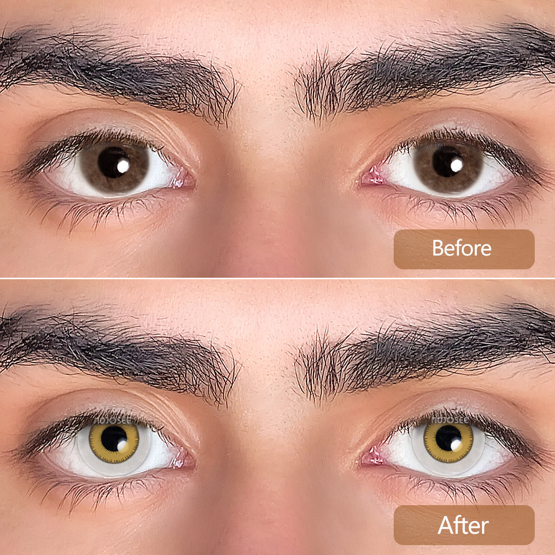 Yellow Small Pupil Prescription Colored Contact Lenses for Men