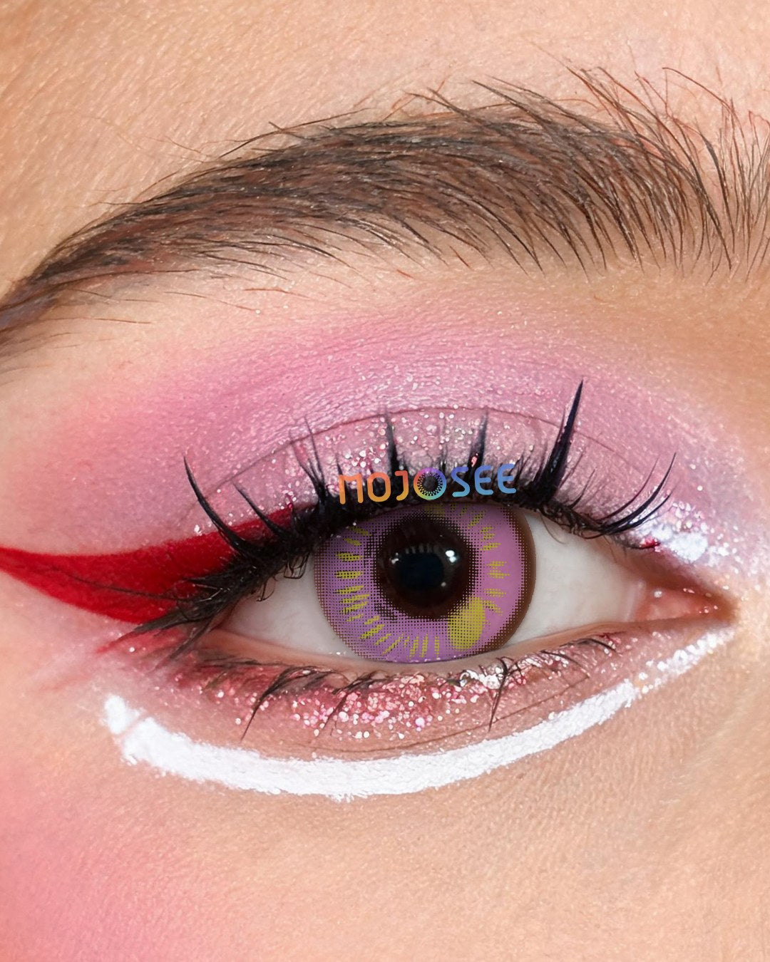 Purple Anime Contact Lenses for Dark Eyes - Violet — look 1