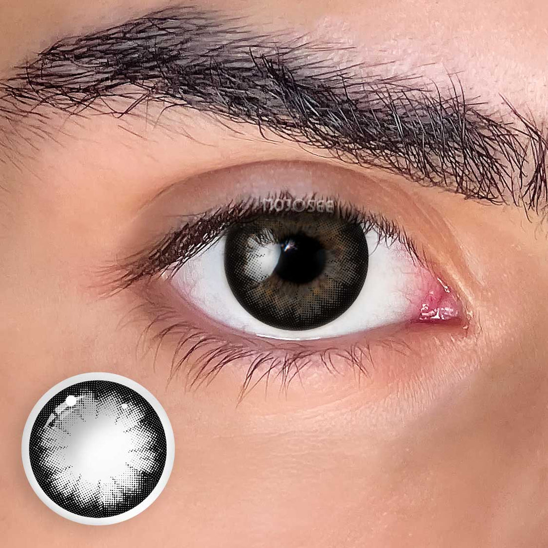Big Eye Black Circle Contact Lenses for Men - Dolly Eye Effect