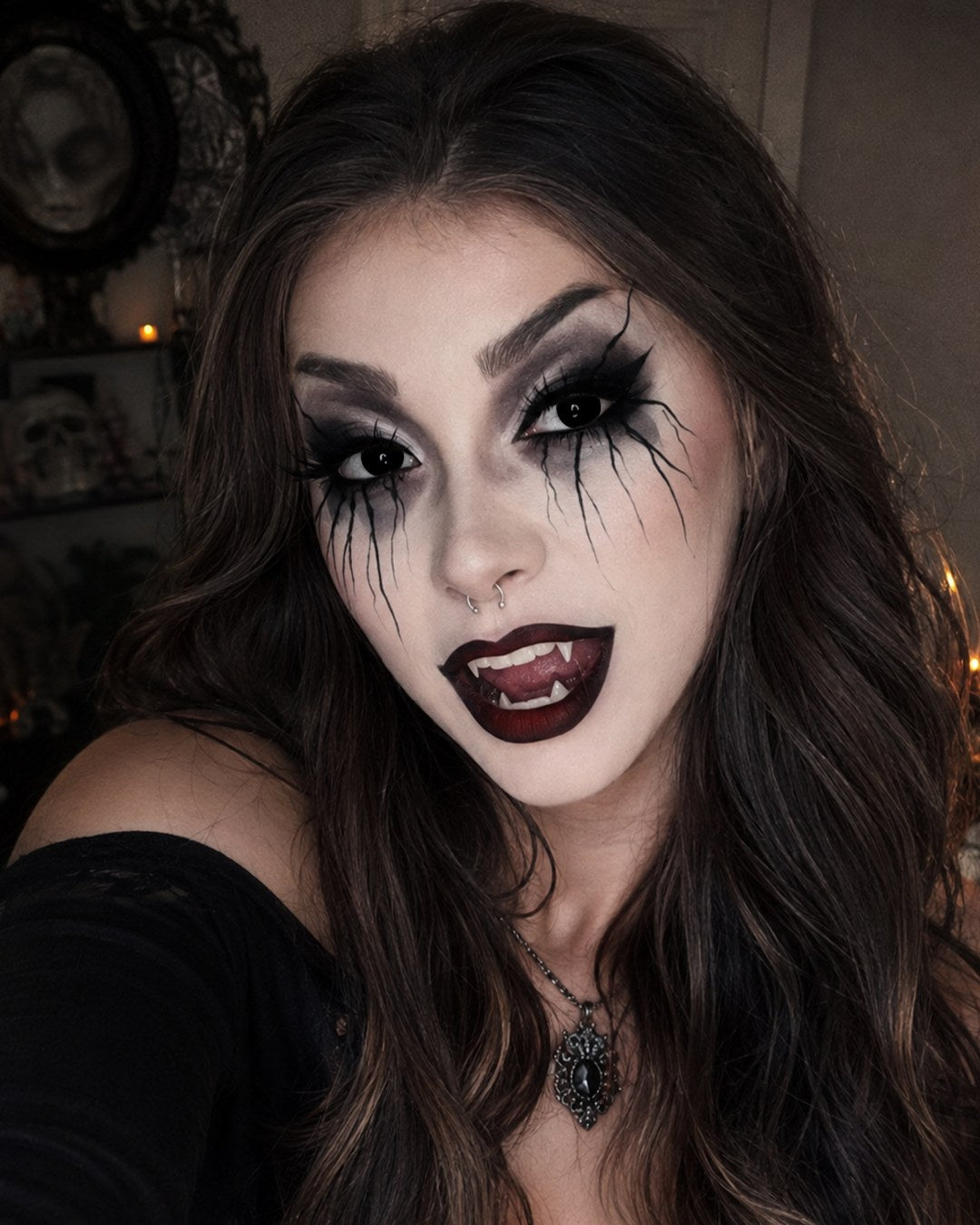 Black Out Pure Black Blackout Colored Contact Lenses – Solid Black Eye — look 1