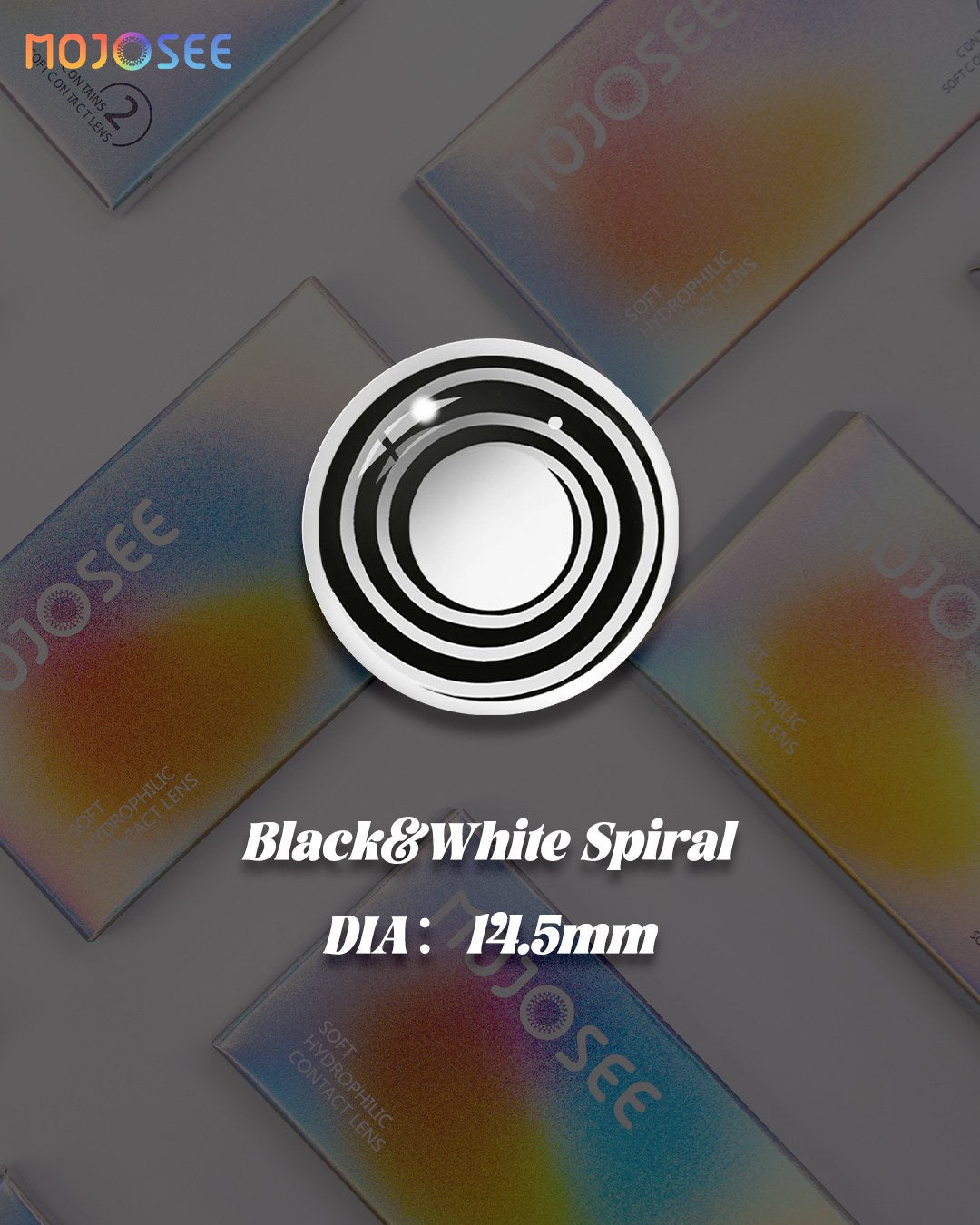 Black&White Spiral Swirl Colored Contact Lenses – Hypnotic Spiral Eye — look 5