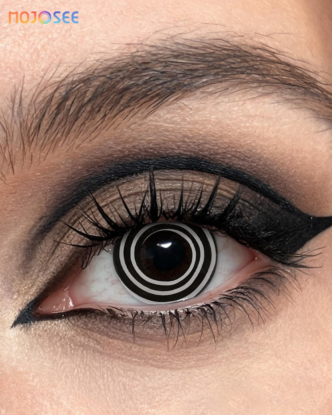 Black&White Spiral Swirl Colored Contact Lenses – Hypnotic Spiral Eye — look 7