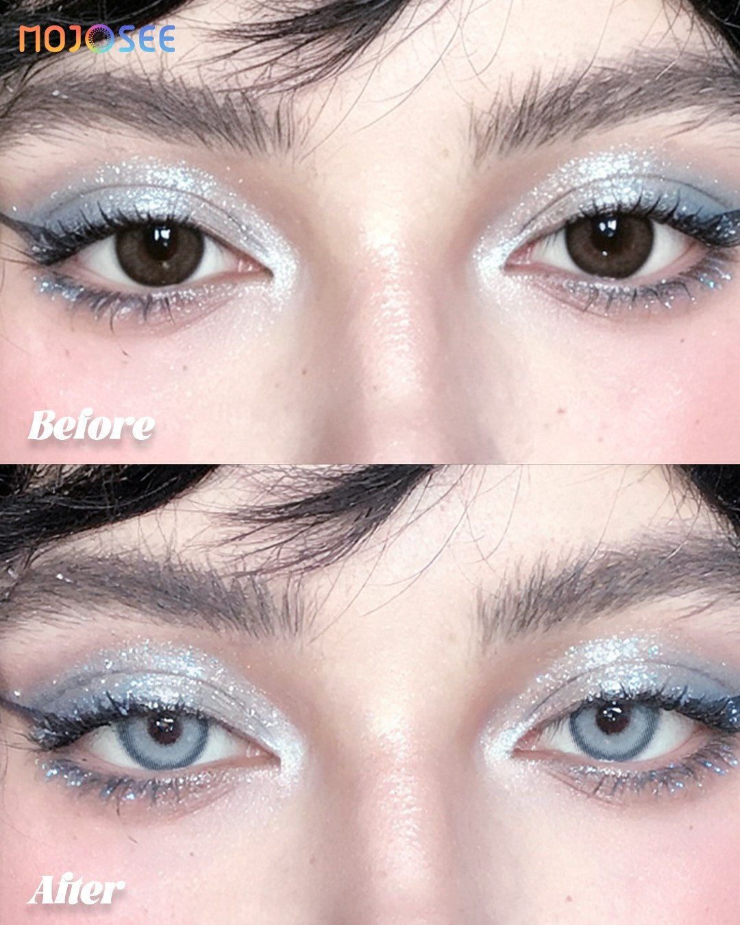 Bliss Azure Colored Contact Lenses — look 2
