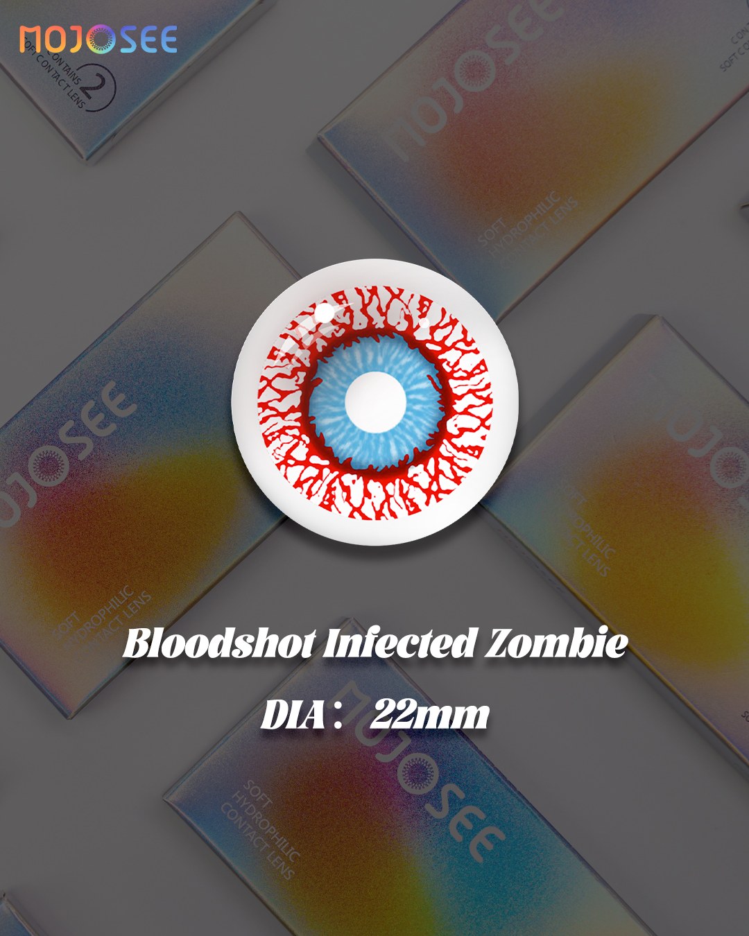 Bloodshot Infected Zombie Colored Contact Lenses – Red Vein Sclera 22mm Eye — look 5