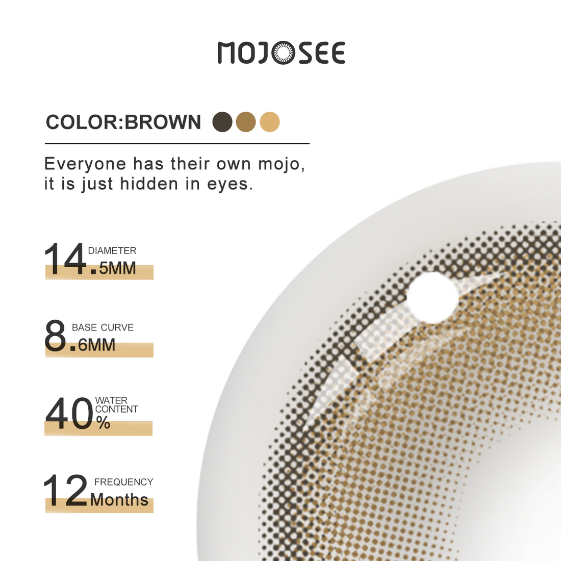 Bejeweled Brown Colored Contact Lenses for Men