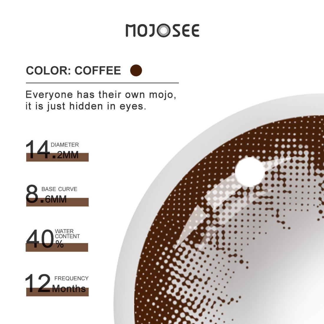 Big Eye Coffee Brown Circle Contact Lenses for Men - Dolly Effect