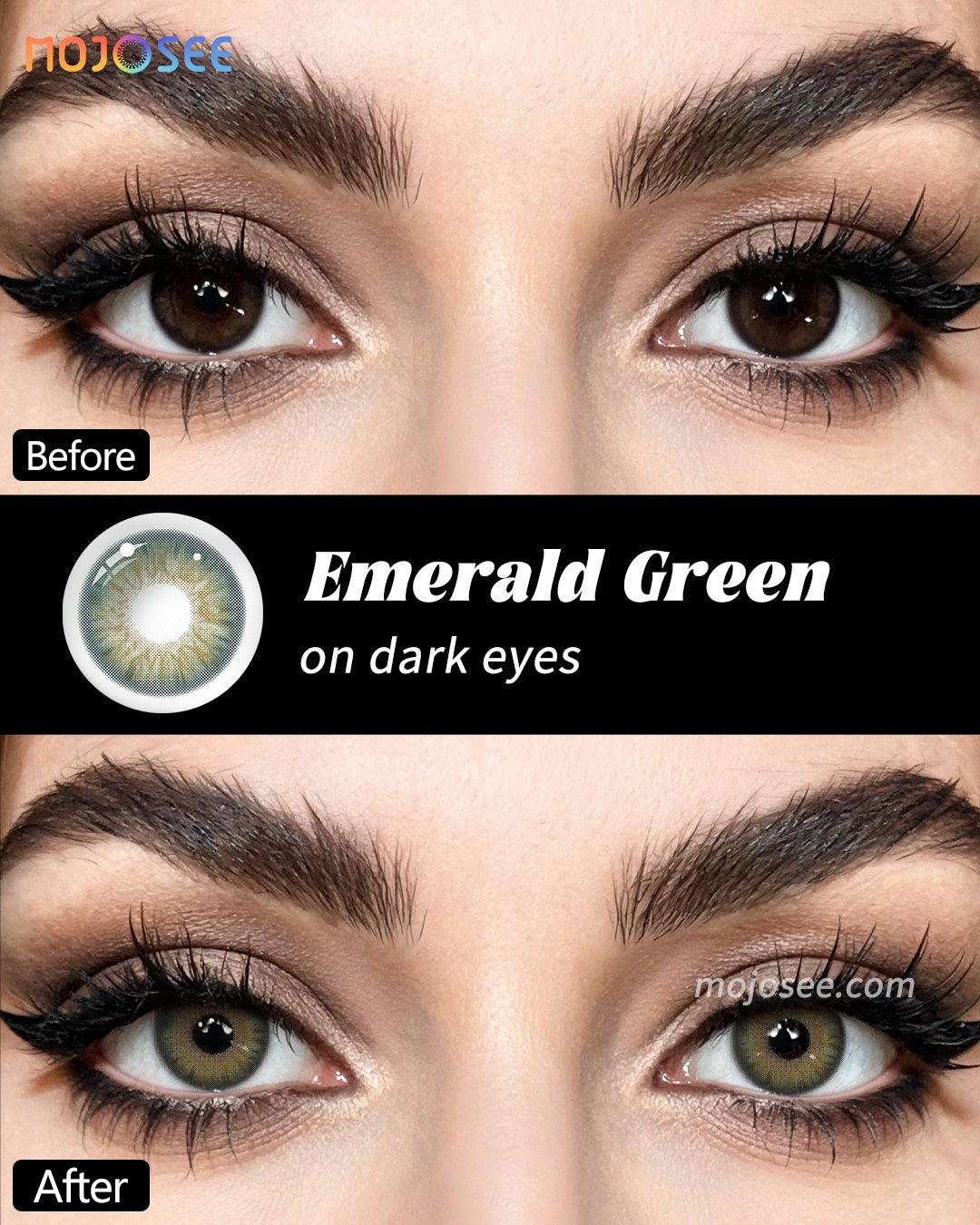 Emerald Green Colored Contact Lenses — look 1