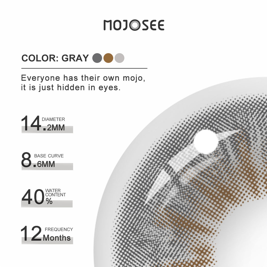 Wildness Wolf Gray Colored Contact Lenses for Men