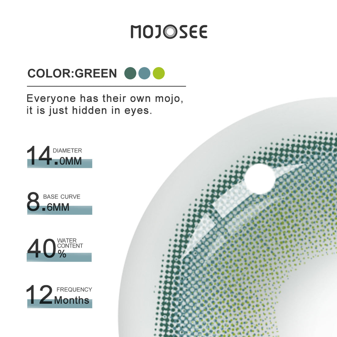 Twilight Green Colored Contact Lenses for Men