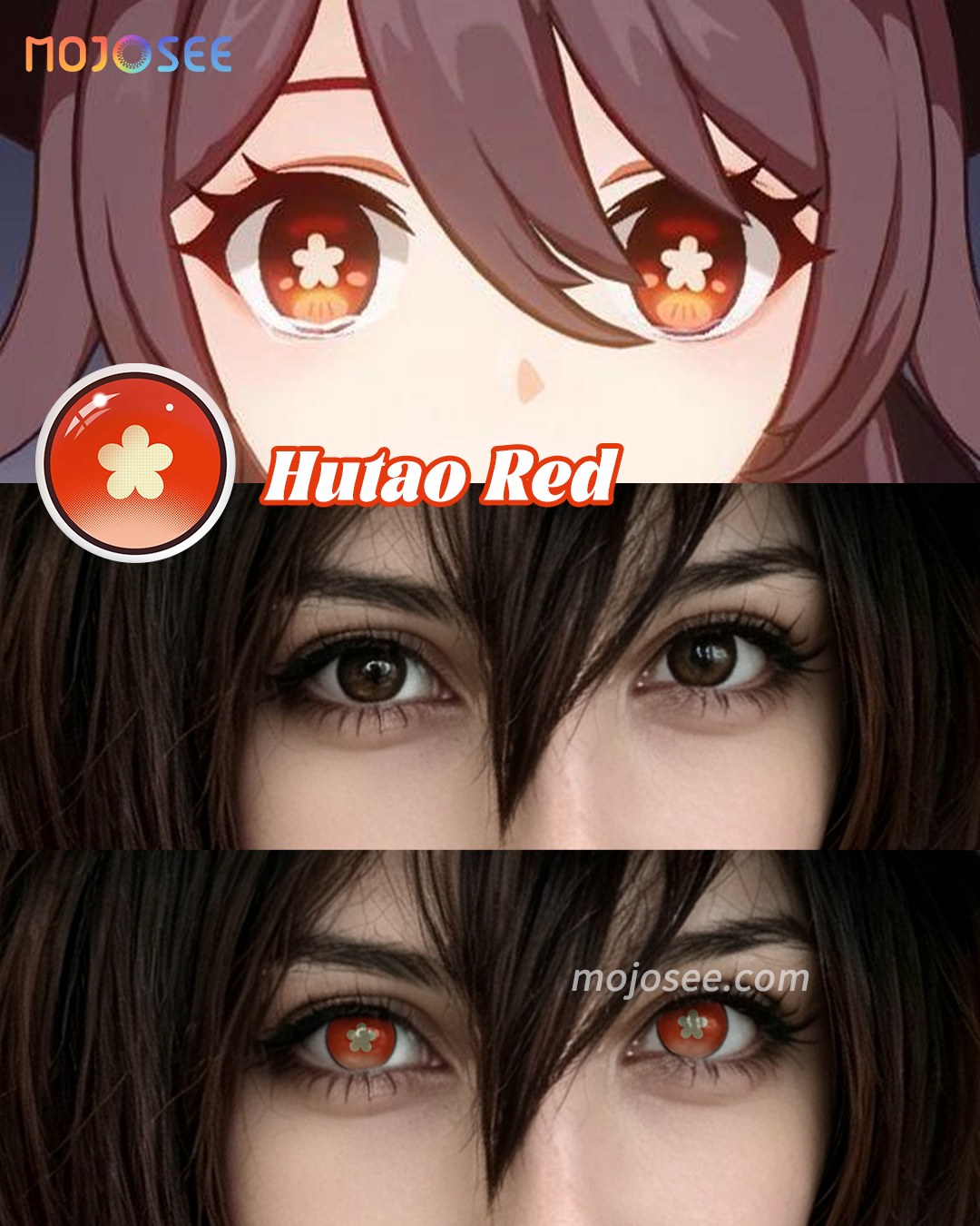 Hu Tao Red Cosplay Contact Lenses – Genshin Impact — look 2