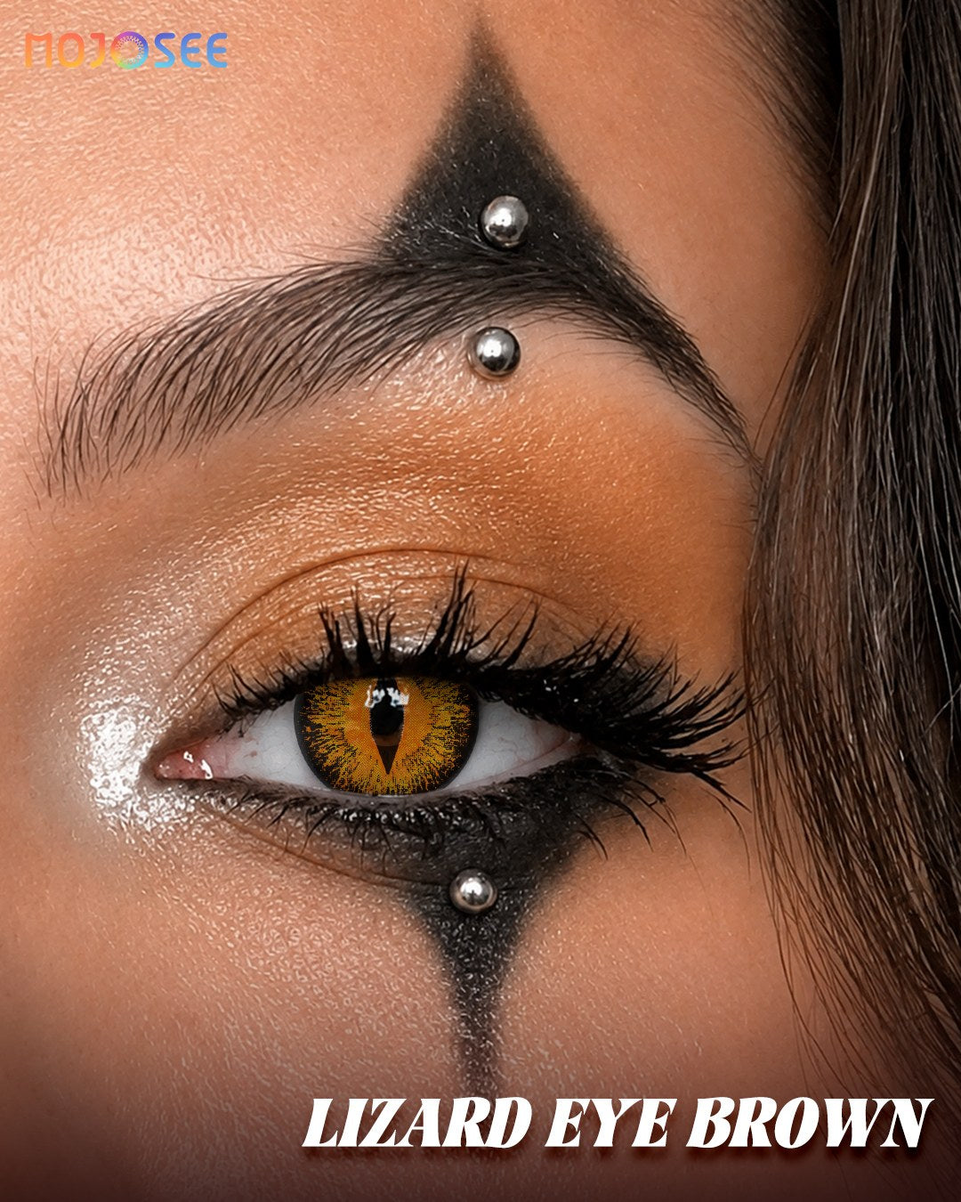 Lizard Eye Brown Colored Contact Lenses — look 2