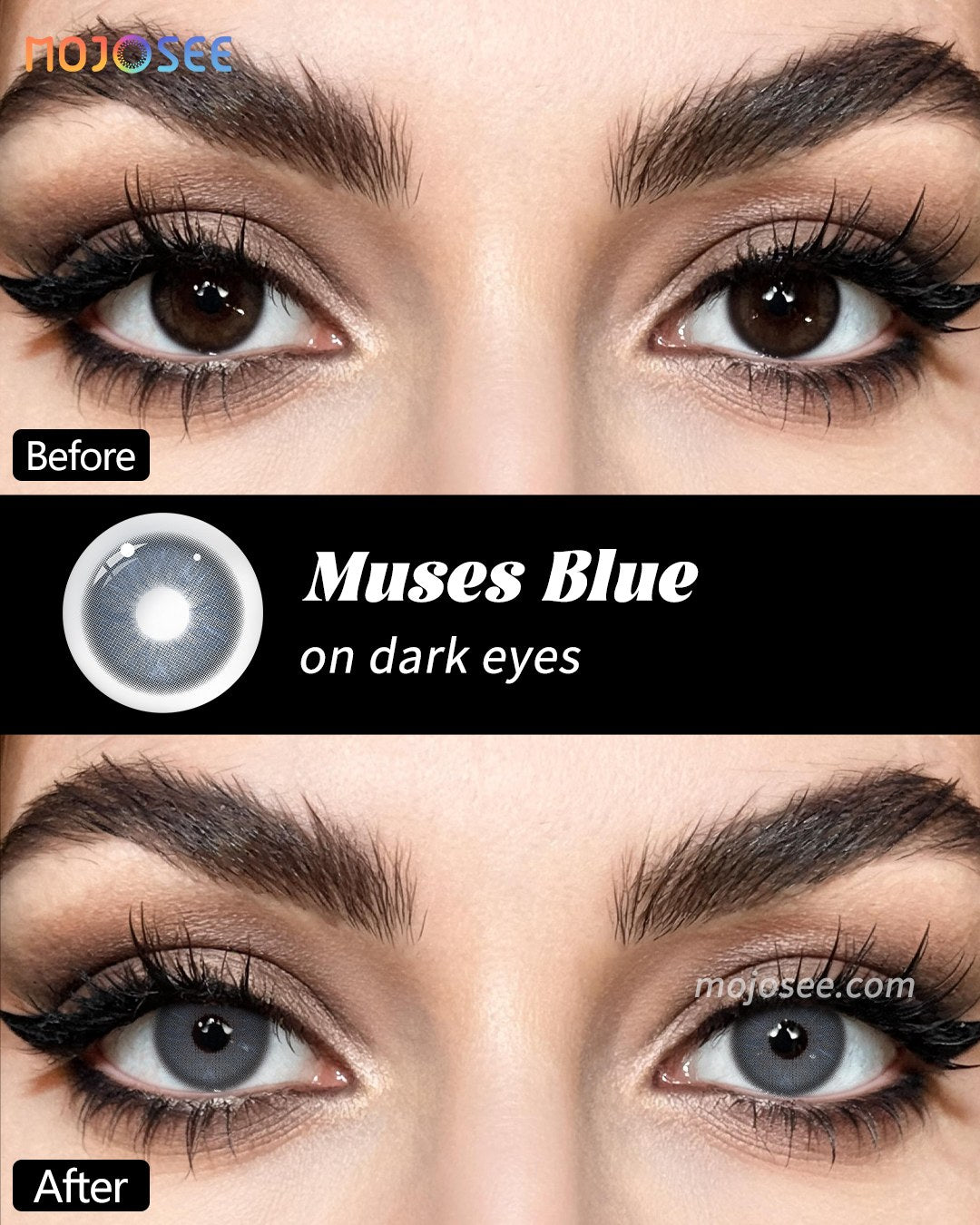 Muses Blue Colored Contact Lenses — look 1