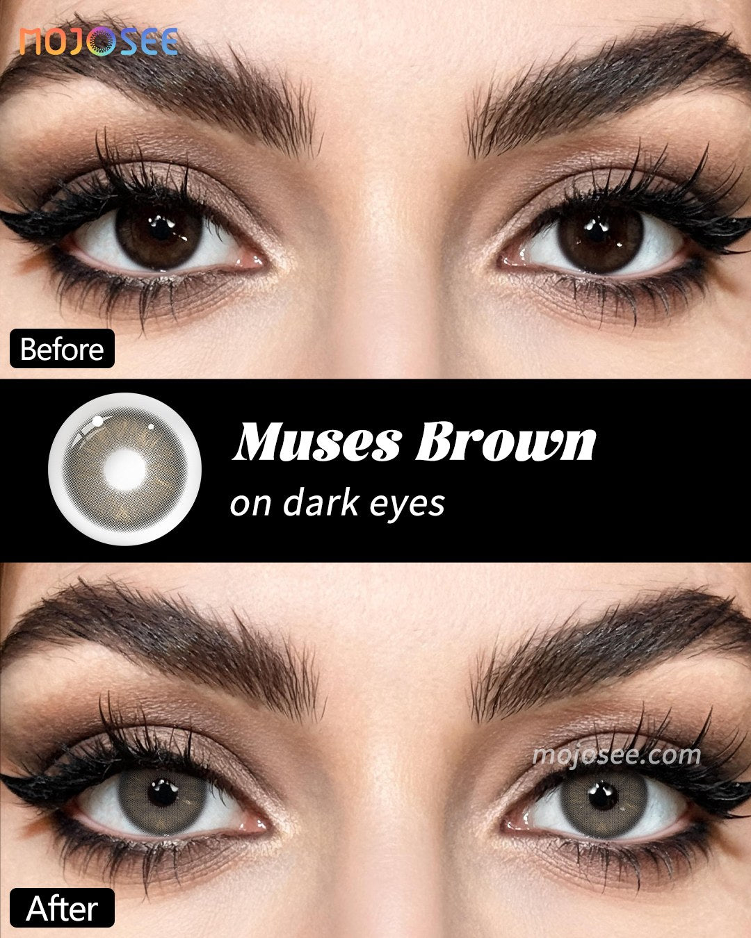 Muses Brown Colored Contact Lenses — look 1