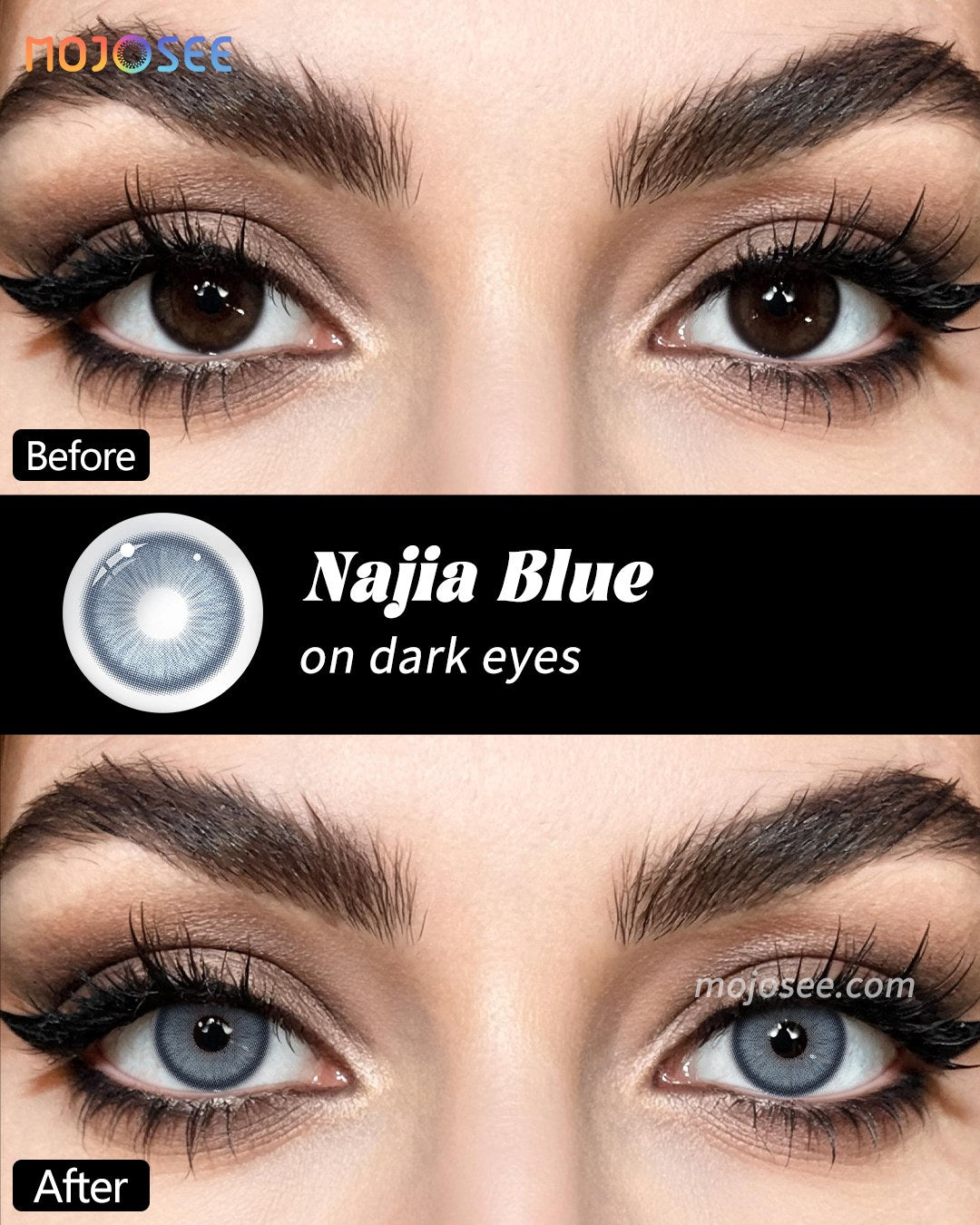 Najia Blue Colored Contact Lenses — look 1