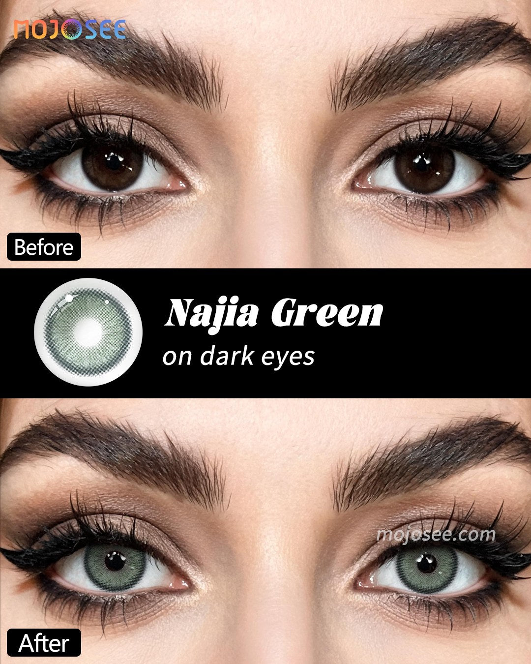 Najia Green Colored Contact Lenses — look 1