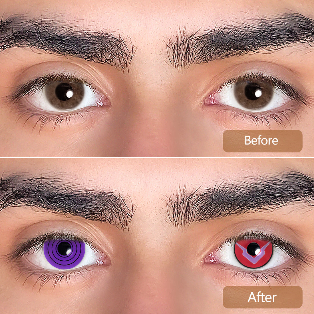 Lelouch Heterochromia Cosplay Contact Lenses‑Red Geass & Purple Eye – Code Geass
