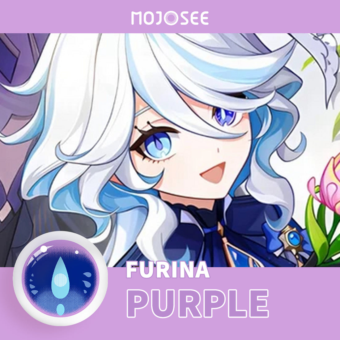 Furina Violet Teardrop Cosplay Contact Lenses – Genshin Impact