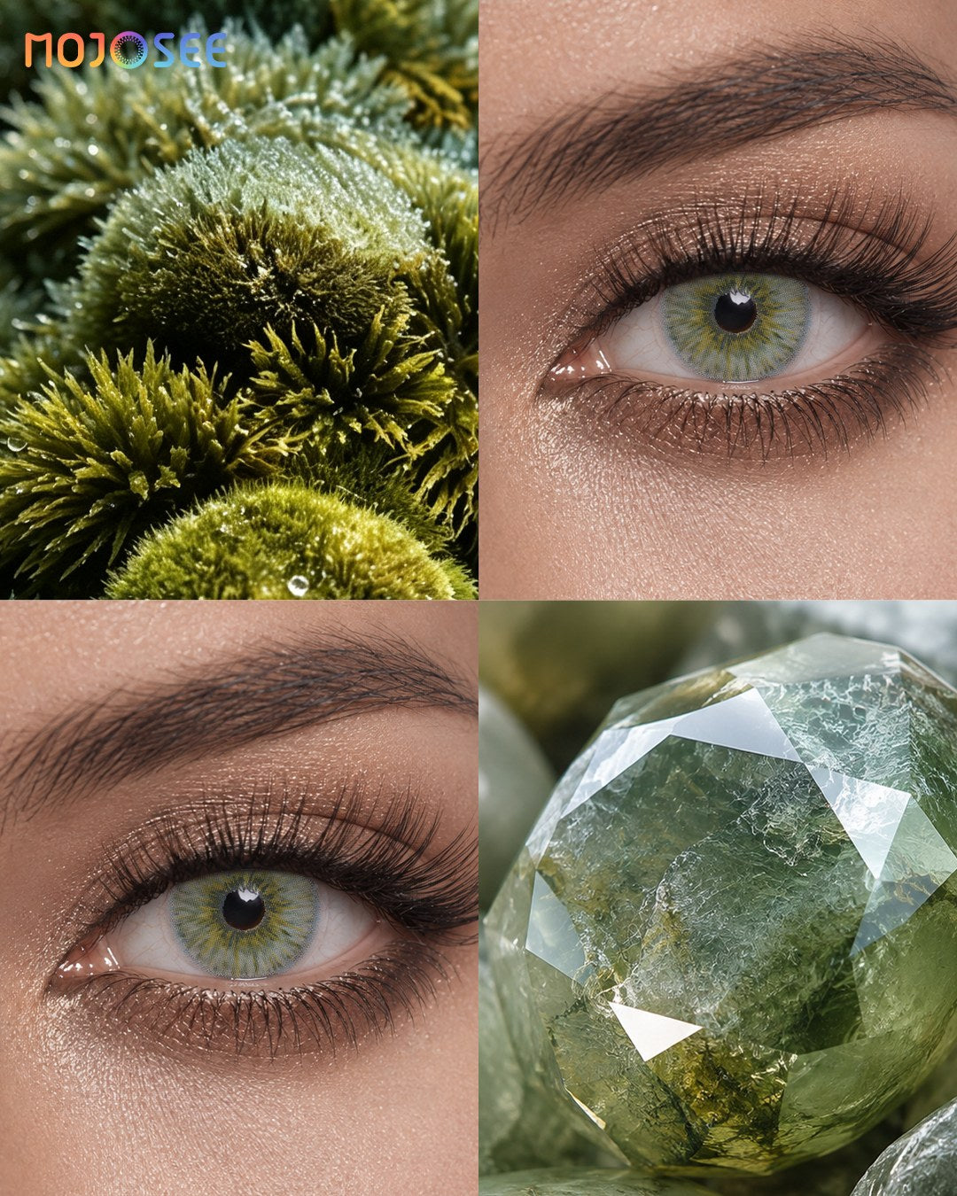 Natural Green Contact Lenses for Dark Eyes - Rare Iris — look 2