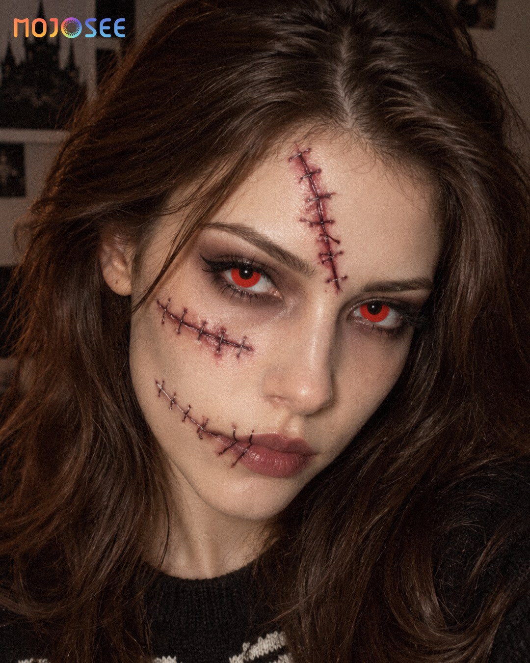Circle Block Red Vampire Yor Forger Colored Contact Lenses – Spy x Family — look 4