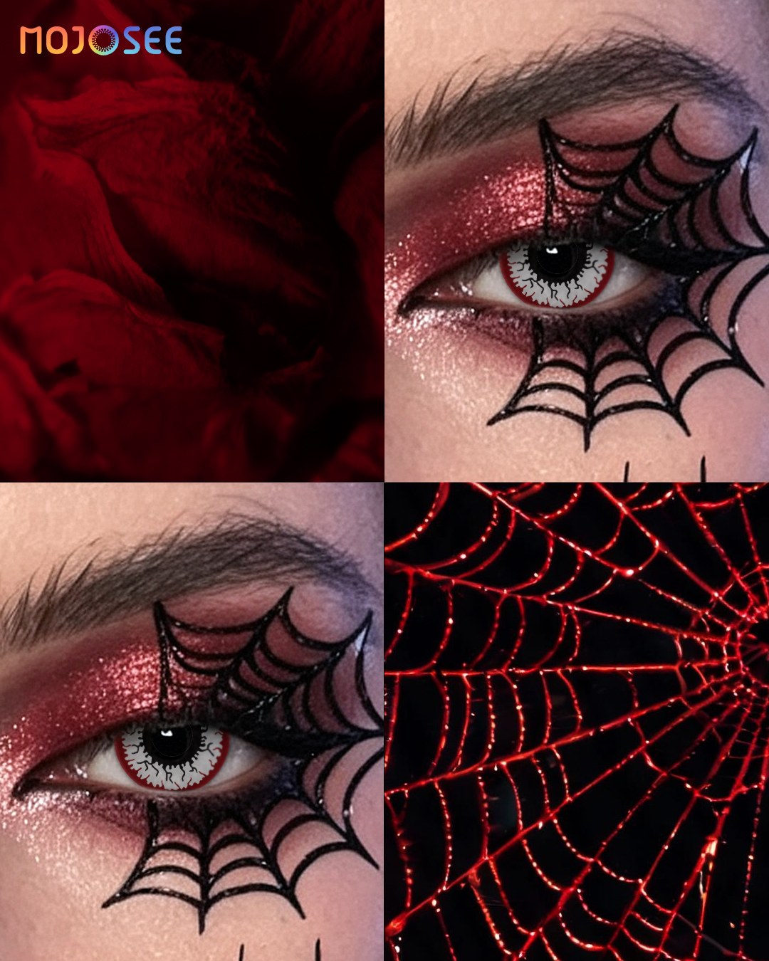 Red White Crack Colored Contact Lenses – White Cracked Red Vein Eye — look 2
