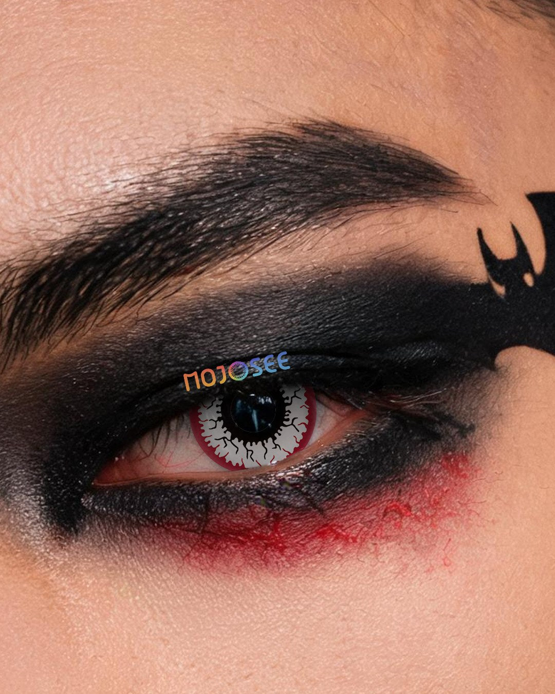 Red White Crack Colored Contact Lenses – White Cracked Red Vein Eye — look 4