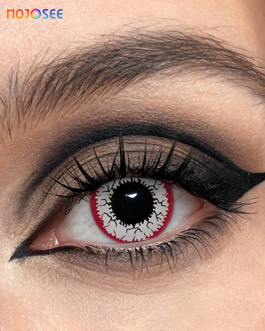 Red White Crack Colored Contact Lenses – White Cracked Red Vein Eye — look 5